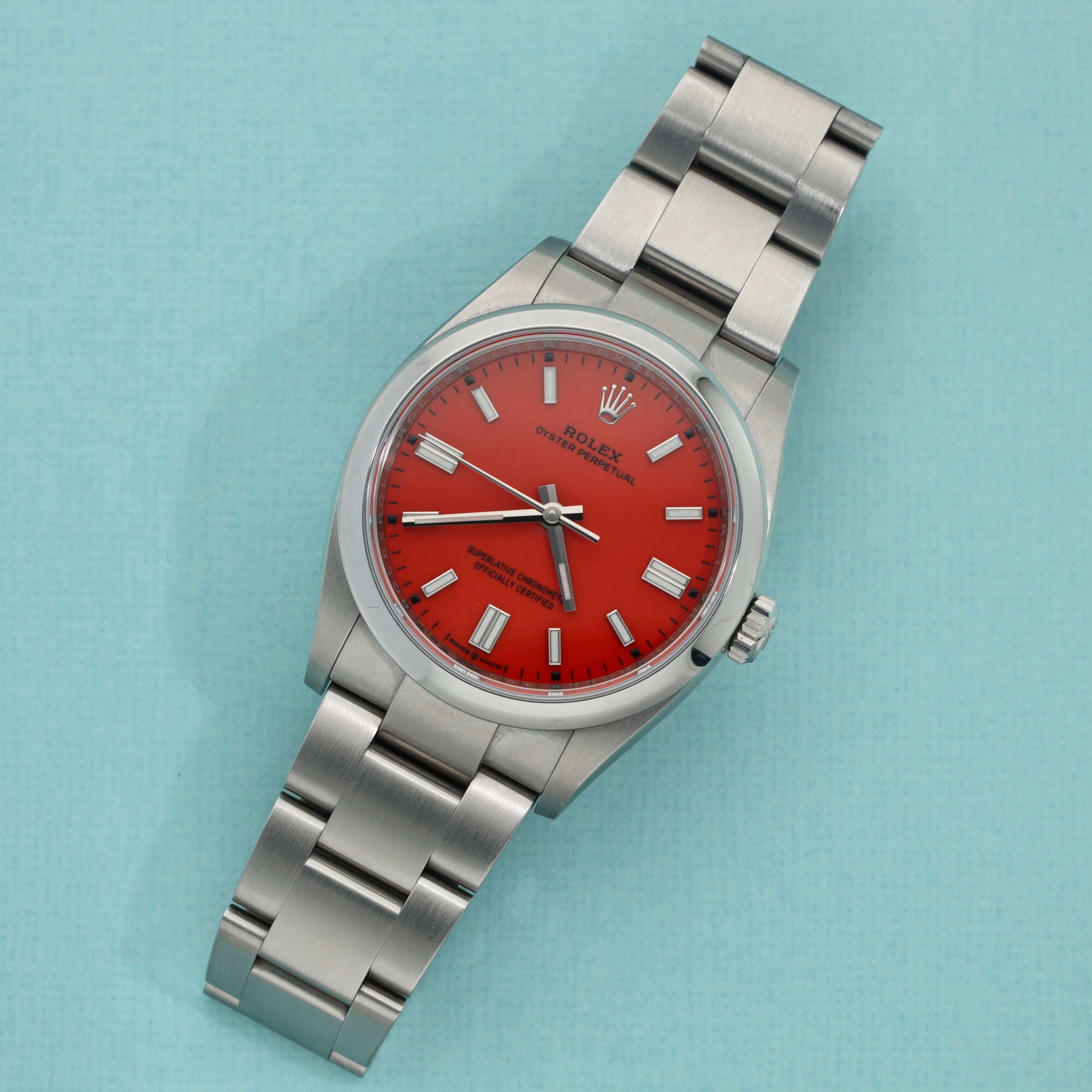 Rolex Oyster Perpetual Ref. 126000 Full-Set Coral Red