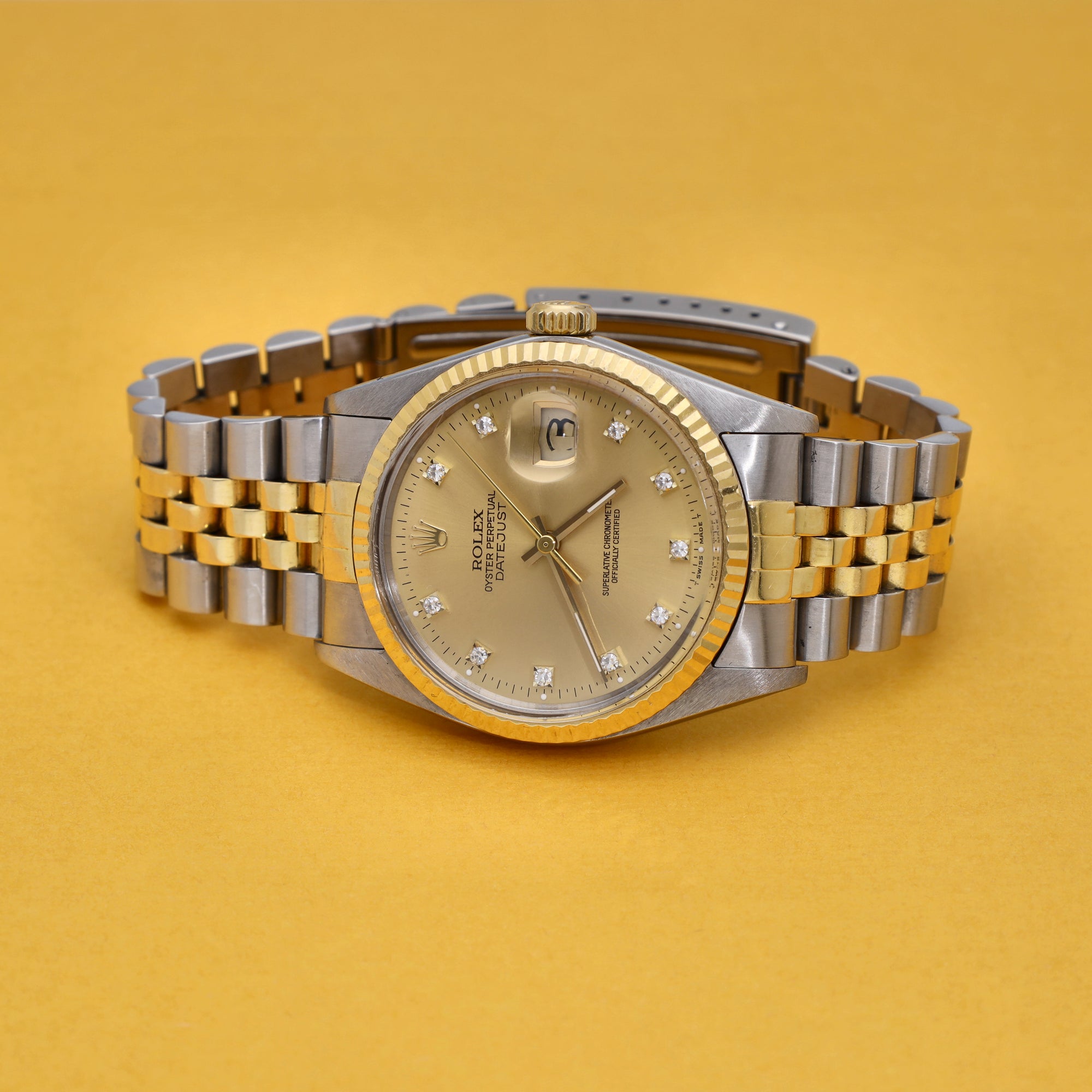 Rolex Datejust Ref. 16013 Champagne Diamond Dial