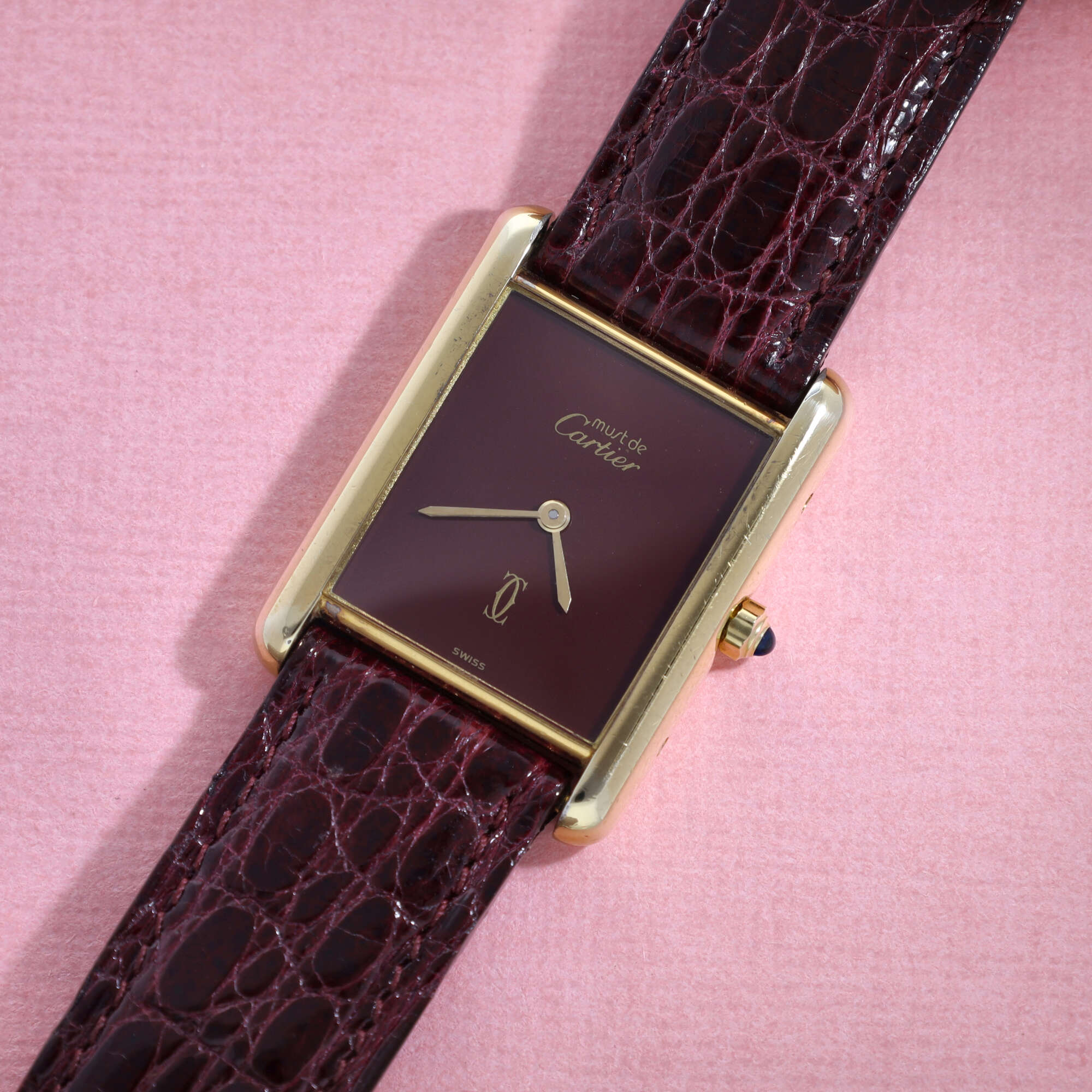 Cartier Must Tank Ref. 6-81006 Burgundy Dial