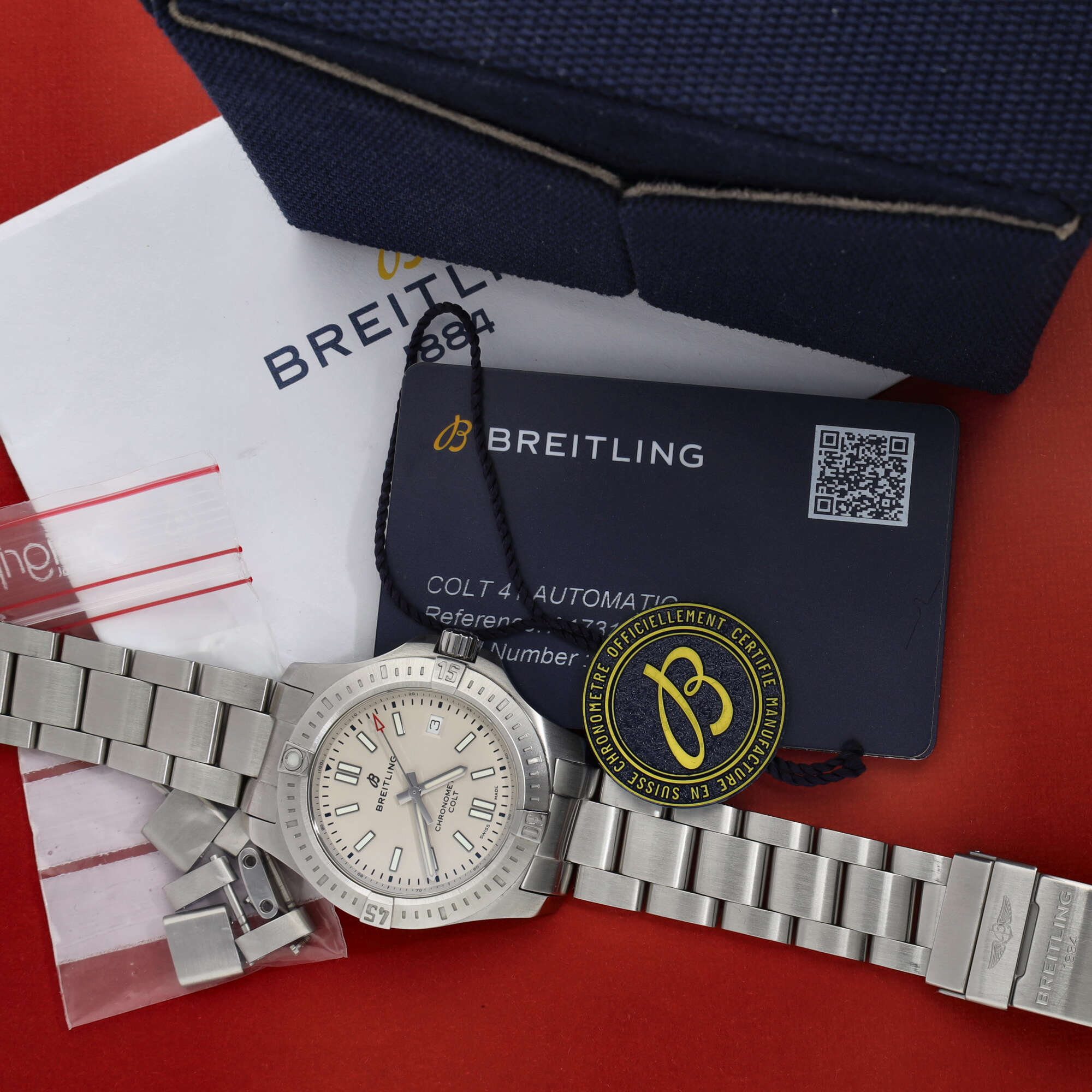 Breitling Colt 41 Ref. A17313 Silver Dial Box and Papers