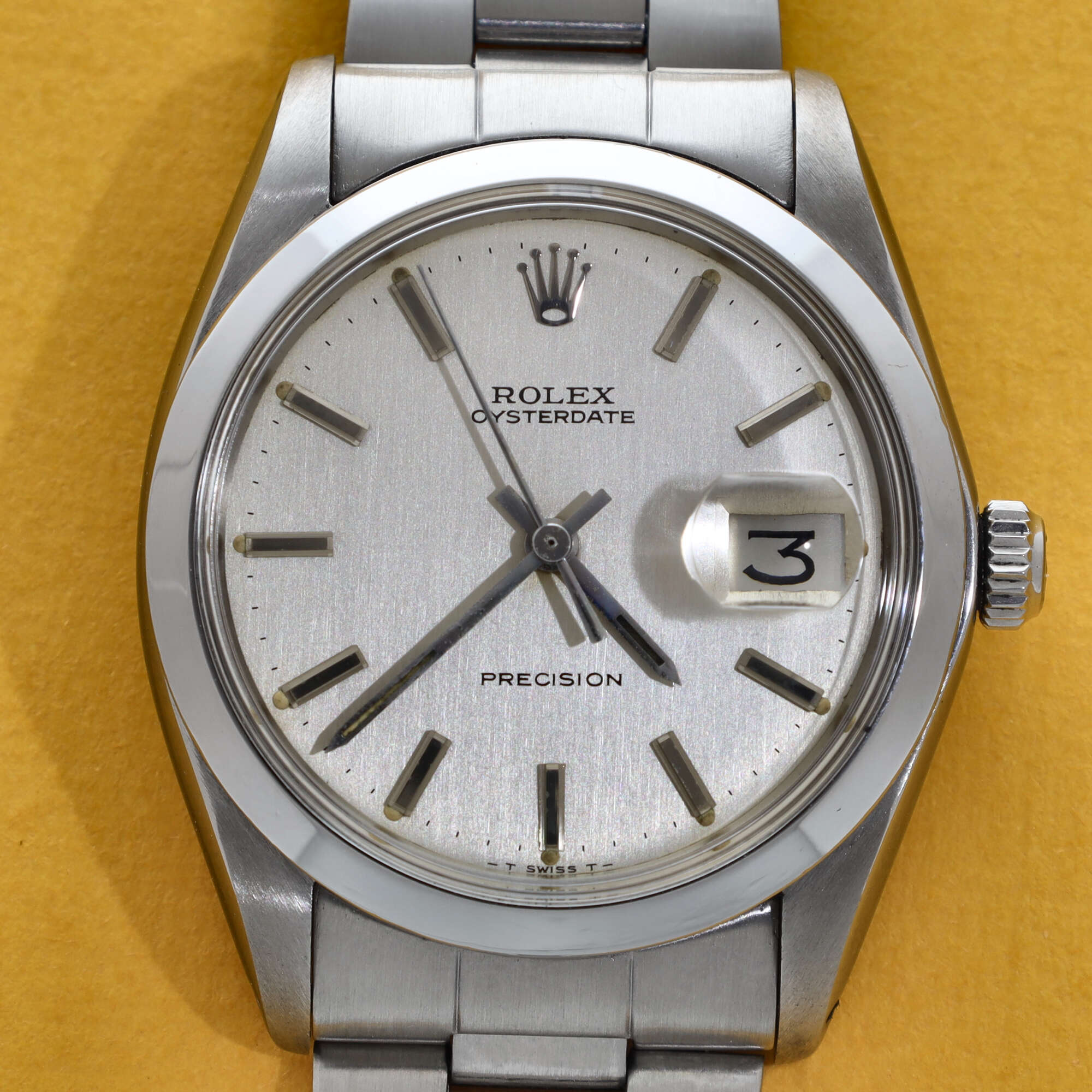 Rolex Oysterdate Ref. 6694 Silver Vertical Brush Dial